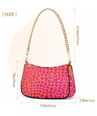 Red Snake Skin Animal Print Shoulder Bag Purse for Women Tote Handbag with Zipper Closure $15.80 Totes