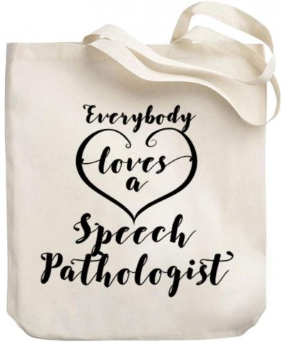 Everyone loves a Speech Pathologist 2 Canvas Tote Bag 10.5" x 16" x 4 $16.40 Totes