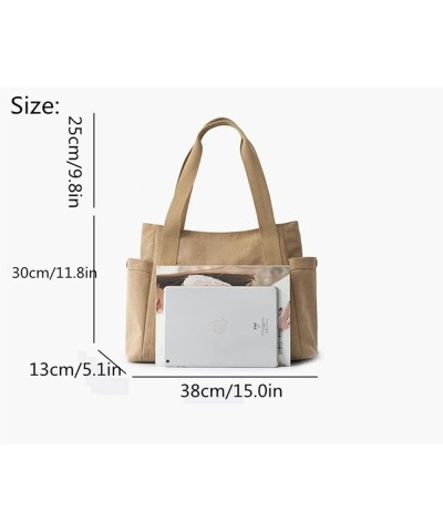 Canvas Tote Bags for Women Shoulder Bag Work Handbag Crossbody Bag Casual Large Capacity Handbag for Travel Office Creamy-whi...