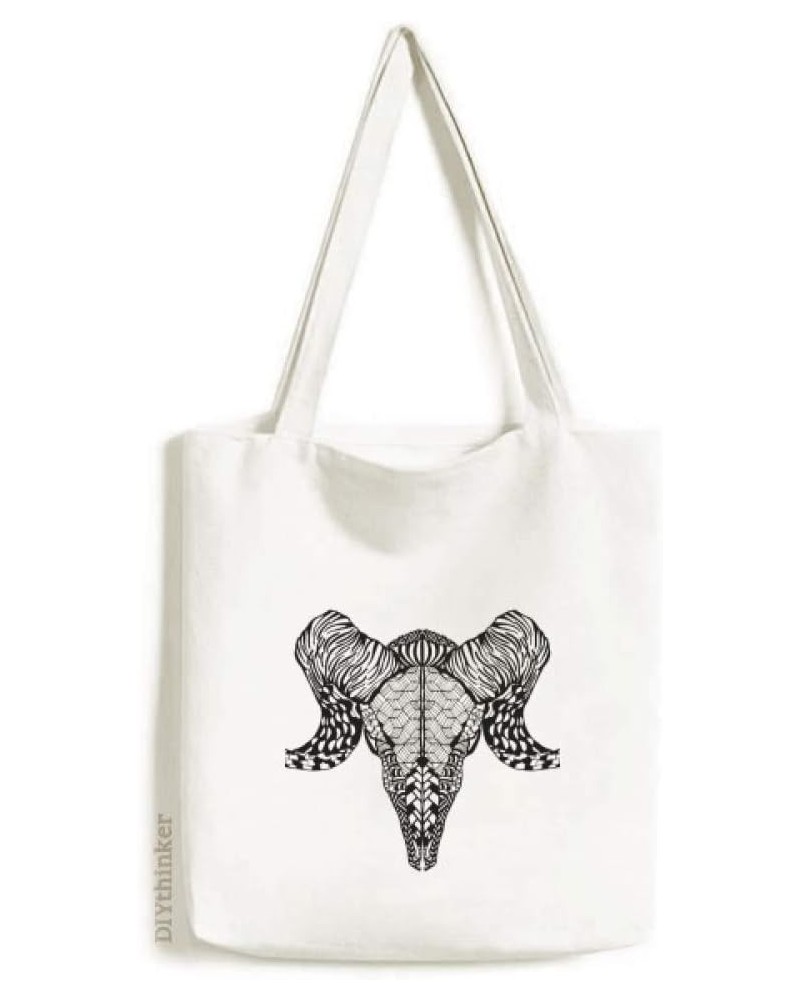 Long horns Antelope Animal Portrait Sketch Tote Canvas Bag Shopping Satchel Casual Handbag $15.19 Totes