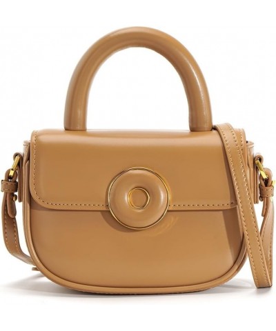 Cowhide Leather Women's Crossbody Bag Women's Handbag Female Shoulder Bag (Color : Lemon Yellow) Camel $38.16 Shoulder Bags