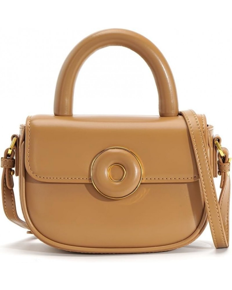 Cowhide Leather Women's Crossbody Bag Women's Handbag Female Shoulder Bag (Color : Lemon Yellow) Camel $38.16 Shoulder Bags