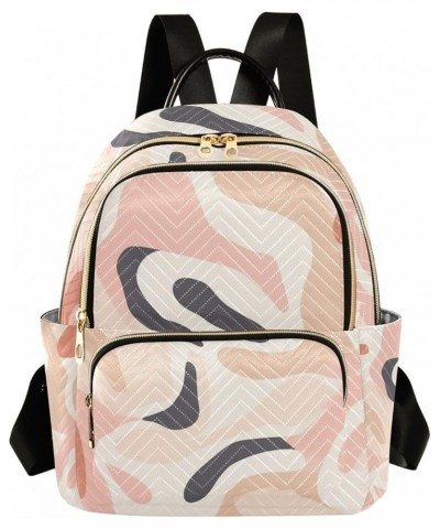 Mini Backpack Purse for Women, Pink Beige Grey Patterns Travel Bag Casual Daypack Shoulder Bag Medium $15.36 Backpacks