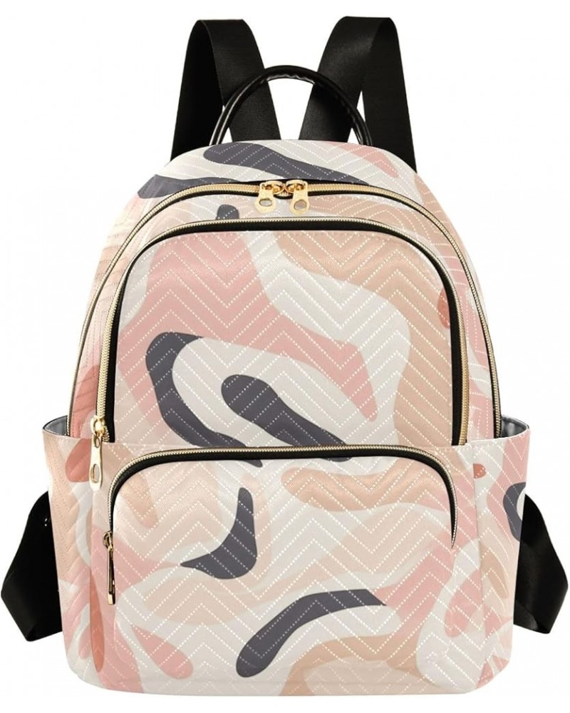 Mini Backpack Purse for Women, Pink Beige Grey Patterns Travel Bag Casual Daypack Shoulder Bag Medium $15.36 Backpacks