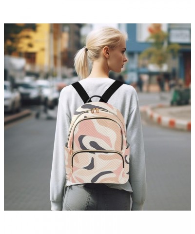 Mini Backpack Purse for Women, Pink Beige Grey Patterns Travel Bag Casual Daypack Shoulder Bag Medium $15.36 Backpacks