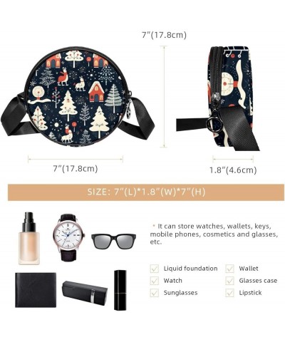 Women Fashionable Crossbody Bag – Versatile Round Bag for Every Occasion, Christmas Tree Print Color3 $8.40 Crossbody Bags