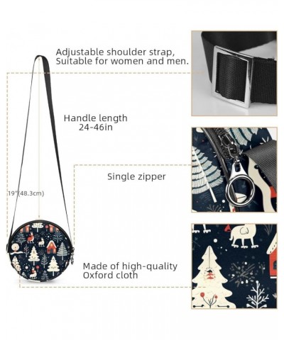 Women Fashionable Crossbody Bag – Versatile Round Bag for Every Occasion, Christmas Tree Print Color3 $8.40 Crossbody Bags