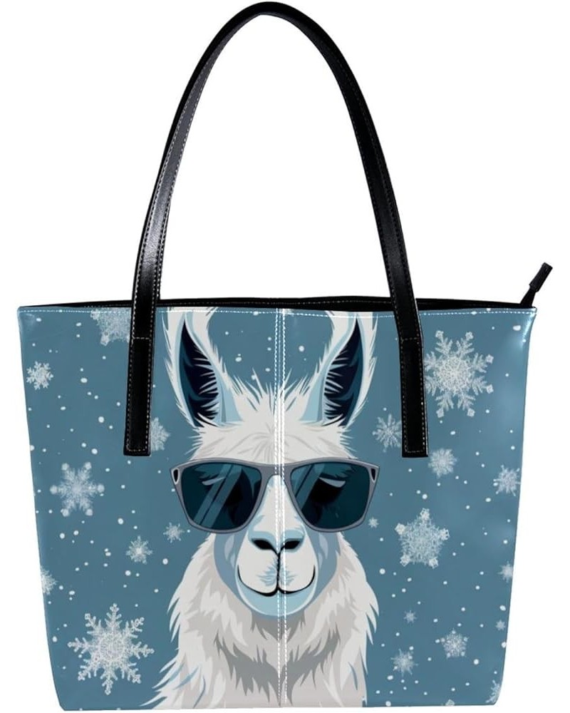 Tote Bag for Women, Large Tote Bag, Women's Tote Handbags, Llama Snow Cartoon, Tote Bag for Work Design 12477 $22.78 Totes