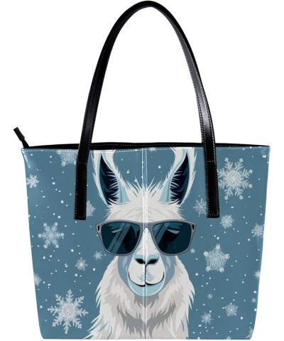 Tote Bag for Women, Large Tote Bag, Women's Tote Handbags, Llama Snow Cartoon, Tote Bag for Work Design 12477 $22.78 Totes