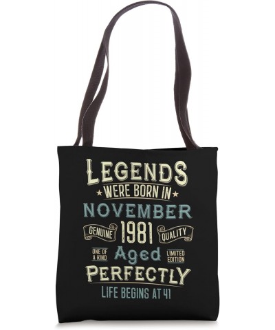 Vintage November 1981 41Th Birthday 41 Year Old Men Women Tote Bag $11.97 Totes