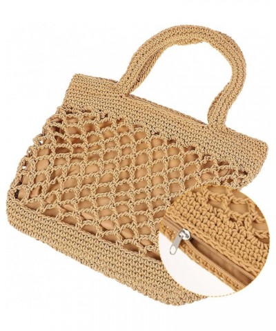 2pcs Storage Basket Cotton Thread Portable Handmade Bag Brownx2pcs $17.01 Handbags