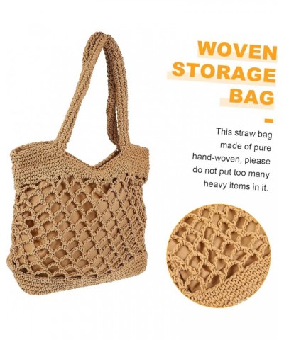 2pcs Storage Basket Cotton Thread Portable Handmade Bag Brownx2pcs $17.01 Handbags