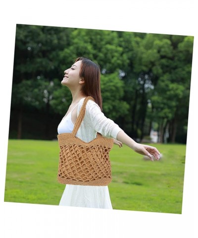 2pcs Storage Basket Cotton Thread Portable Handmade Bag Brownx2pcs $17.01 Handbags