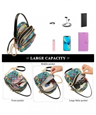 Green and Pink Womens Sling Backpack Crossbody Chain Shoulder Bags Waist Packs Multipurpose Handbags for Travel Shopping Offi...