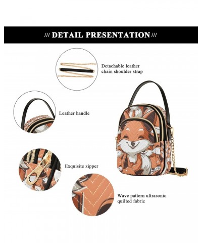 Cute Fox Brown Crossbody Handbags for Women Casual Leather Shoulder Phone Purse $12.22 Crossbody Bags