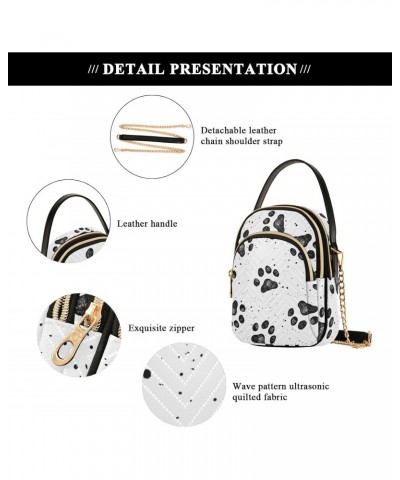 Black Dog Paw Crossbody Bags for Women Small Purse Chain Shoulder Bag Hand Bags for Travel Work Gifts $12.22 Shoulder Bags