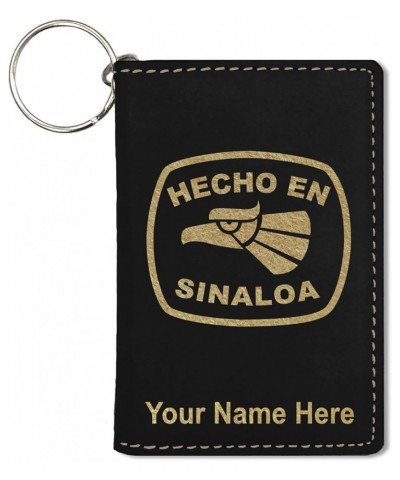 ID Holder Wallet, Hecho en Sinaloa, Personalized Engraving Included (Teal) Black with Gold $13.72 Wallets