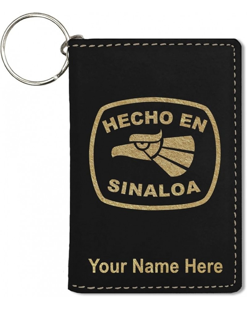 ID Holder Wallet, Hecho en Sinaloa, Personalized Engraving Included (Teal) Black with Gold $13.72 Wallets