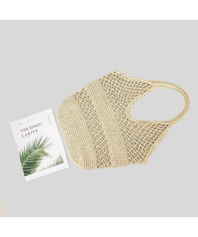 Casual Hollow Straw Women Shoulder Bags Paper Woven Lady Handbags Summer Beach Large Tote Bag Big Shopper Black $15.93 Totes