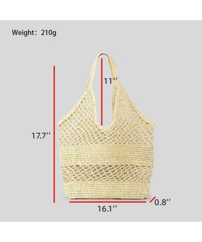 Casual Hollow Straw Women Shoulder Bags Paper Woven Lady Handbags Summer Beach Large Tote Bag Big Shopper Black $15.93 Totes