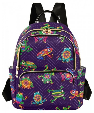 Small Backpack for Women Travel Bag Mexican Style Frogs Daypack Purse Fashion Shoulder Bag Rucksack Medium B223 $11.96 Backpacks