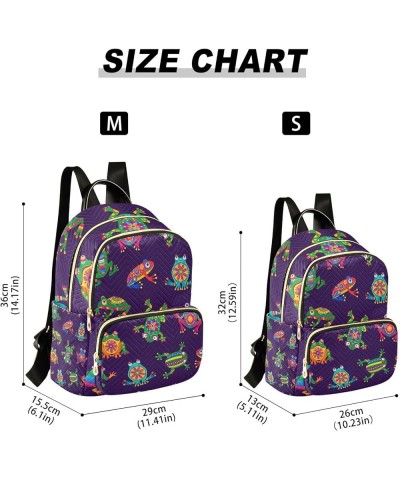 Small Backpack for Women Travel Bag Mexican Style Frogs Daypack Purse Fashion Shoulder Bag Rucksack Medium B223 $11.96 Backpacks