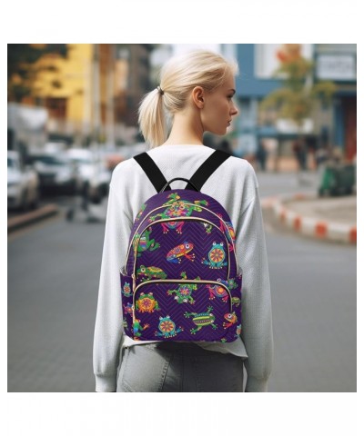 Small Backpack for Women Travel Bag Mexican Style Frogs Daypack Purse Fashion Shoulder Bag Rucksack Medium B223 $11.96 Backpacks