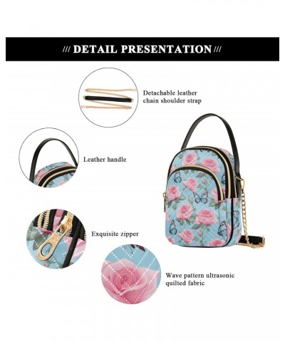 Vintage Butterfly Flower Women's Crossbody Handbags with Zipper, Casual Leather Cell Phone Purse Crossbody Bags for Ladies $1...