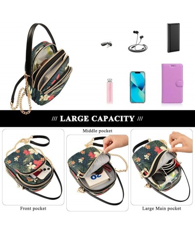 Crossbody Bags For Women Crossbody Bag Leather Chain Strap Multi Zipper Pockets Phone Purses Handbag Shoulder Bag Color 6 $11...