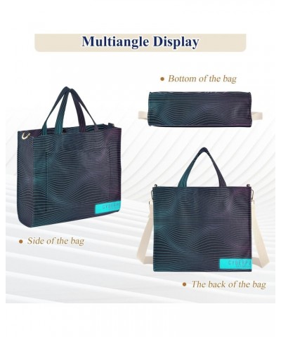 Pearly Neon Line Women's Tote Bag Satchel Handbag with Adjustable Shoulder Strap for Work College Travel $15.95 Totes