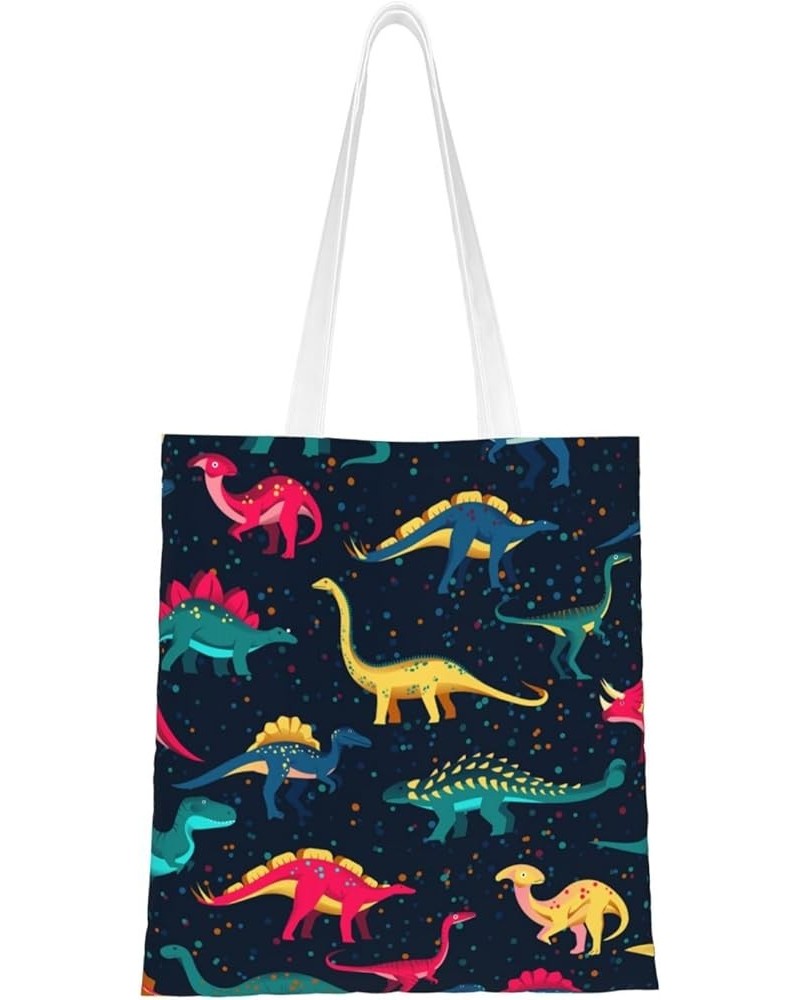 Dinosaurs Single Shoulder Fashion Canvas Tote Shopping Bags Handbags For Men And Women Dinosaurs32 $10.53 Totes