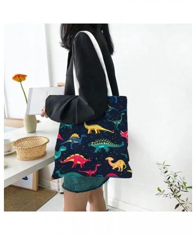 Dinosaurs Single Shoulder Fashion Canvas Tote Shopping Bags Handbags For Men And Women Dinosaurs32 $10.53 Totes