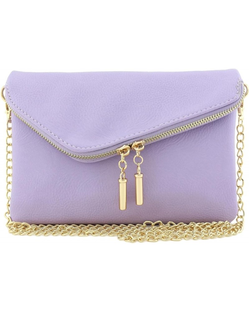 Envelope Wristlet Clutch Crossbody Bag with Chain Strap Lavender $12.13 Wristlets