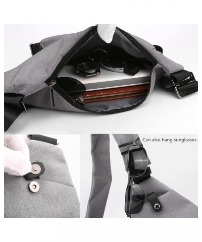 Sling Crossbody Bags Anti-thief Slim Personal Flex Bag Safe Purse Bags for Women Men Waterproof Grey Right Hand $15.78 Crossb...