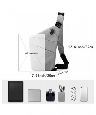 Sling Crossbody Bags Anti-thief Slim Personal Flex Bag Safe Purse Bags for Women Men Waterproof Grey Right Hand $15.78 Crossb...