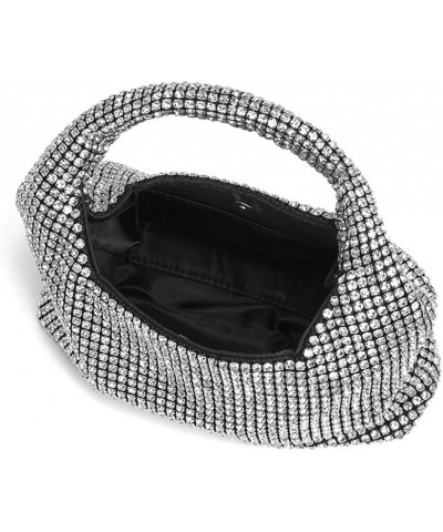 Bling Ladies Rhinestone Evening Clutch Sparkly Purses and Handbags Crystal Top Handle Bags for Women Party Prom Silver $19.60...