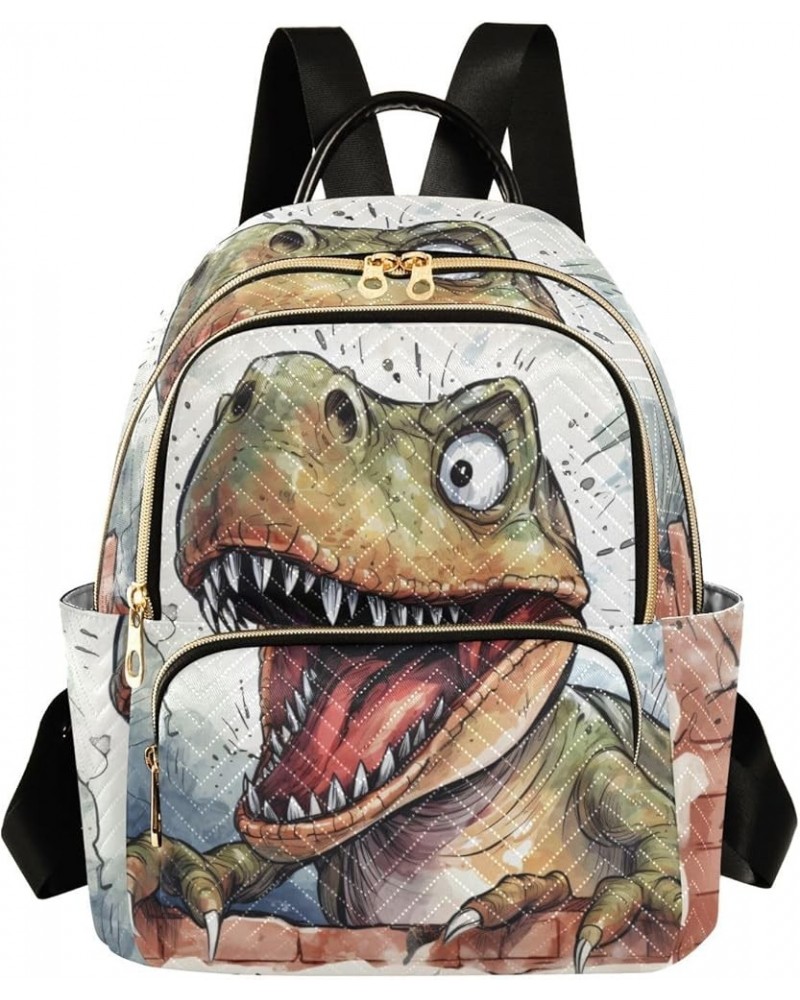 Medium Fashion Backpack for Women Cute Funny Dinosaur Print Ladies Travel Daypack Aesthetic Shoulder Bag 10.2×5.1×12.5 IN $20...