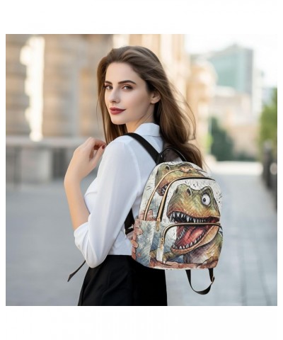 Medium Fashion Backpack for Women Cute Funny Dinosaur Print Ladies Travel Daypack Aesthetic Shoulder Bag 10.2×5.1×12.5 IN $20...