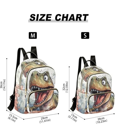 Medium Fashion Backpack for Women Cute Funny Dinosaur Print Ladies Travel Daypack Aesthetic Shoulder Bag 10.2×5.1×12.5 IN $20...