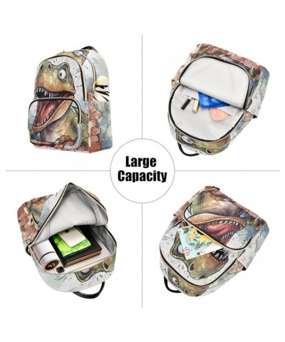 Medium Fashion Backpack for Women Cute Funny Dinosaur Print Ladies Travel Daypack Aesthetic Shoulder Bag 10.2×5.1×12.5 IN $20...