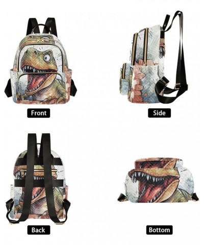 Medium Fashion Backpack for Women Cute Funny Dinosaur Print Ladies Travel Daypack Aesthetic Shoulder Bag 10.2×5.1×12.5 IN $20...