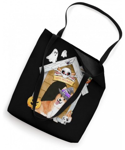 Halloween Corgi Dog Witch Haunted House Tote Bag $13.80 Totes