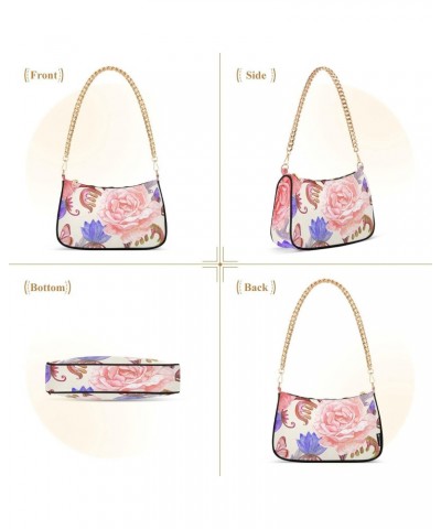 Romantic Bouquet Roses Shoulder Bag Handbags Womens Tote Clutch Purses Satchel Bags for Women $17.99 Satchels