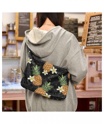 Fruit Women Boho Handbag Frangipani Pineapple Underarm Bag Tote Bag Shoulder Bag Crossbody Bag Fluffy Cell Phone Purse Patrio...