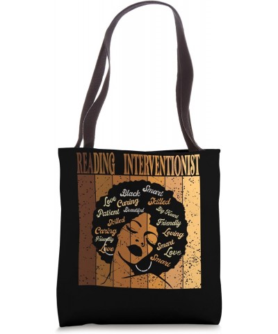 Reading Interventionist Afro African Black History Month Tote Bag $13.63 Totes