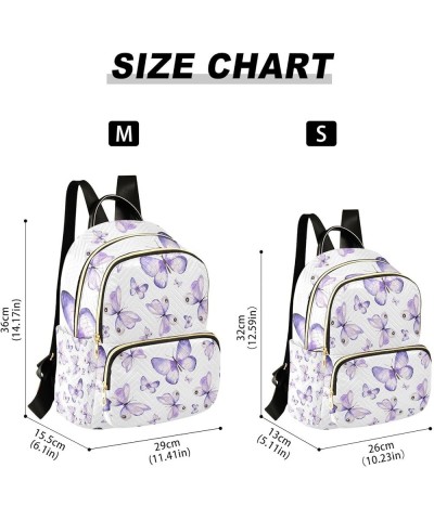 Small Backpack for Women Travel Bag Purple Butterflies Daypack Purse Fashion Shoulder Bag Rucksack Medium B131 $13.25 Backpacks