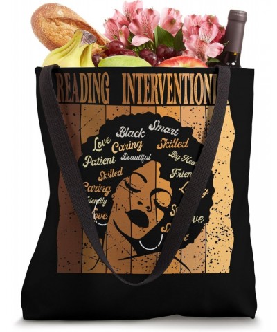 Reading Interventionist Afro African Black History Month Tote Bag $13.63 Totes