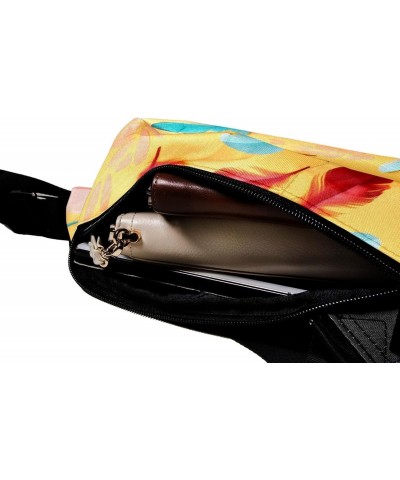 Crossbody Bags for Women,Crossbody Bag Men,Small Sling Bag,Birds Colorful Feathers,Crossbody Purse $16.37 Crossbody Bags