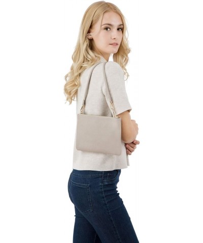 womens small crossbody strap handbag bag,Soft Leather Fabric Delicate Durable Fashion Design Grey-b $12.97 Wristlets