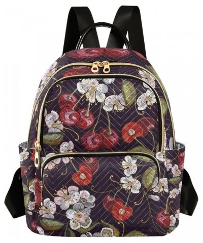 Women Backpack Tropical Yellow Lemon Blue Watercolor Lemon Green Leaves Cherry Flower Anti-Theft Travel Backpack with Luggage...